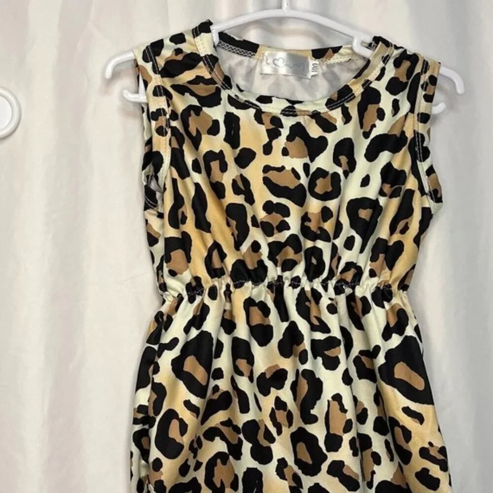 3/$20 Bundle •Baby Sleeveless Romper Bundle – Cow Print & Leopard Print –